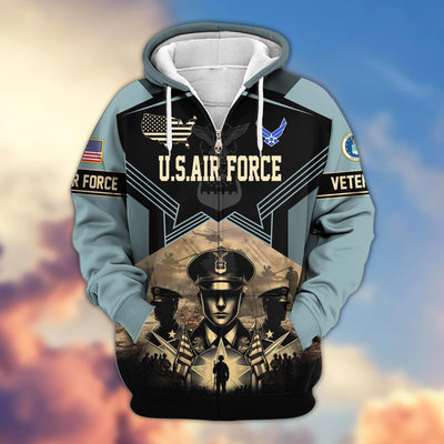 Premium Proudly Served US Veterans Zip Hoodie, Gifts For US Veterans