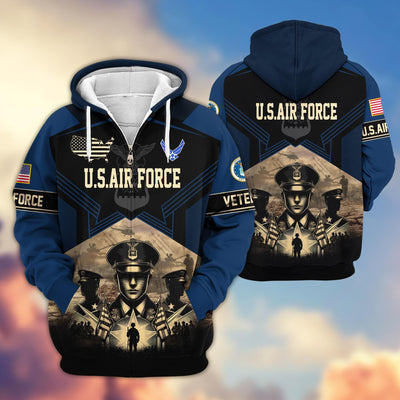 Premium Proudly Served US Veterans Zip Hoodie, Gifts For US Veterans