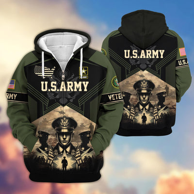 Premium Proudly Served US Veterans Zip Hoodie, Gifts For US Veterans