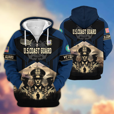 Premium Proudly Served US Veterans Zip Hoodie, Gifts For US Veterans