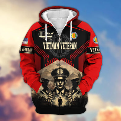 Premium Proudly Served US Veterans Zip Hoodie, Gifts For US Veterans