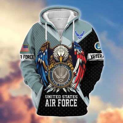 Premium US Veterans Zip Hoodie, Gifts For US Veterans