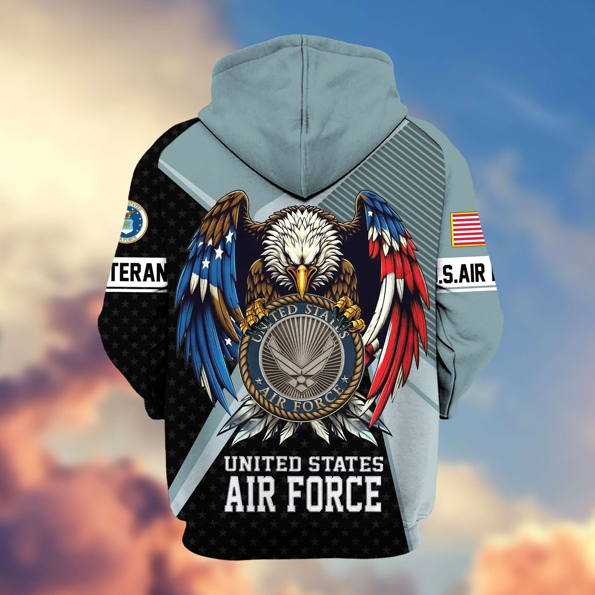 Premium US Veterans Zip Hoodie, Gifts For US Veterans
