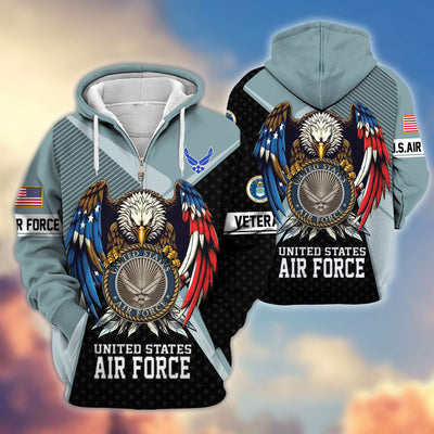 Premium US Veterans Zip Hoodie, Gifts For US Veterans