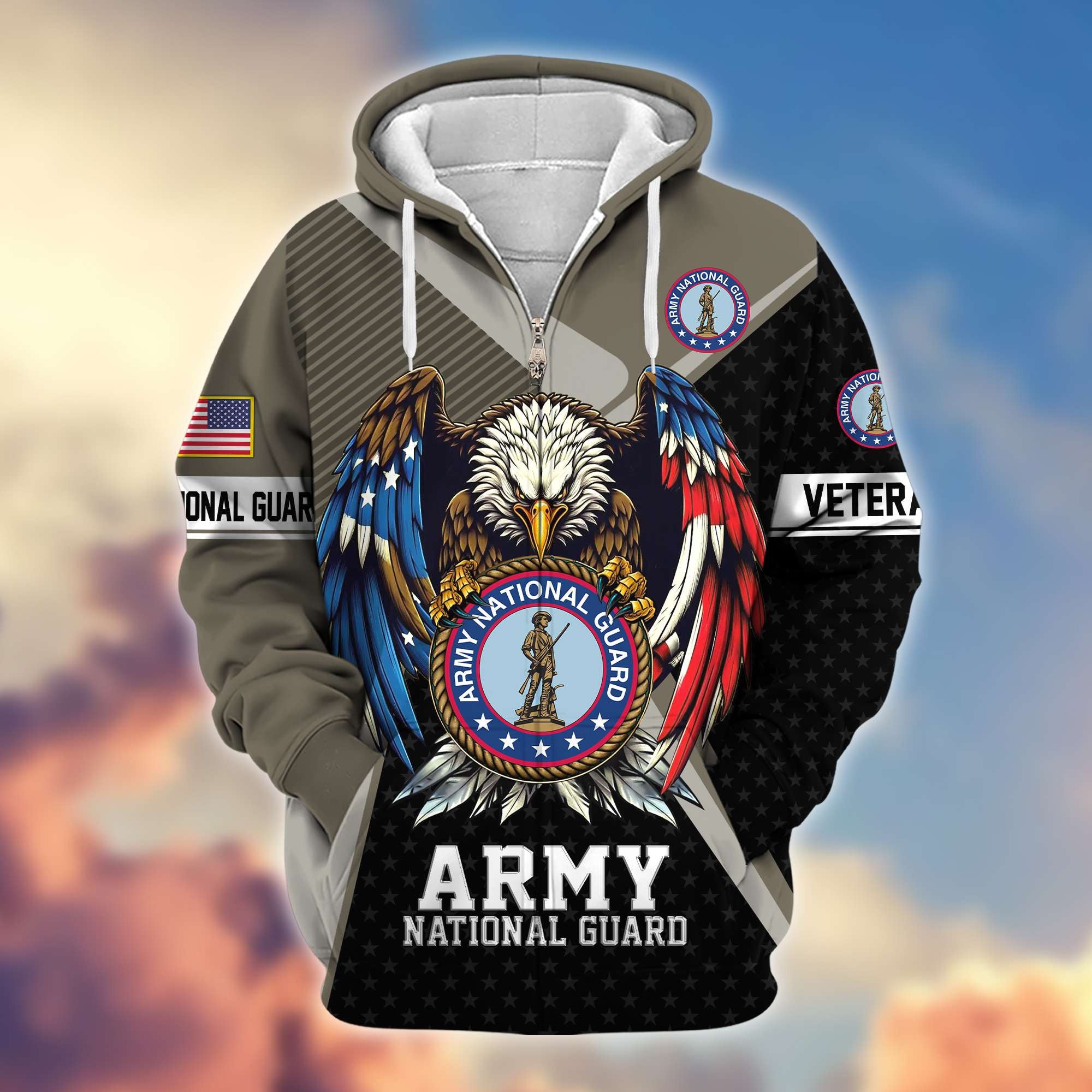 Premium US Veterans Zip Hoodie, Gifts For US Veterans
