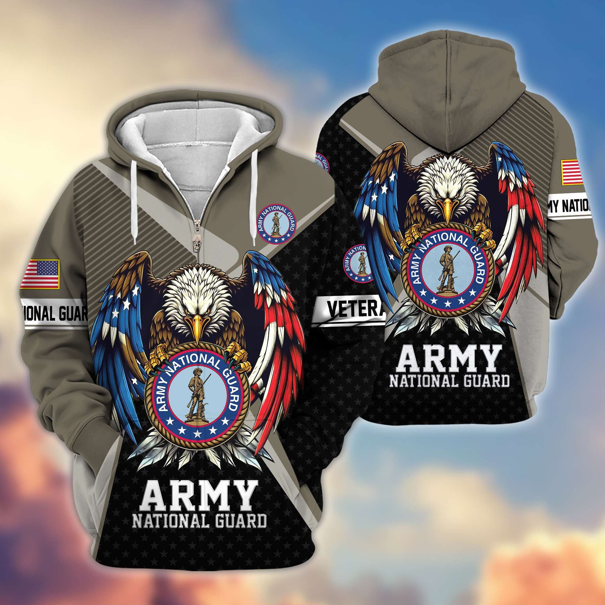 Premium US Veterans Zip Hoodie, Gifts For US Veterans