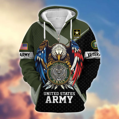 Premium US Veterans Zip Hoodie, Gifts For US Veterans