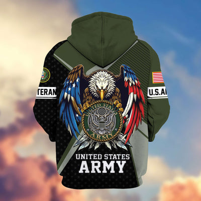 Premium US Veterans Zip Hoodie, Gifts For US Veterans