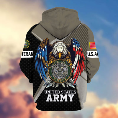 Premium US Veterans Zip Hoodie, Gifts For US Veterans