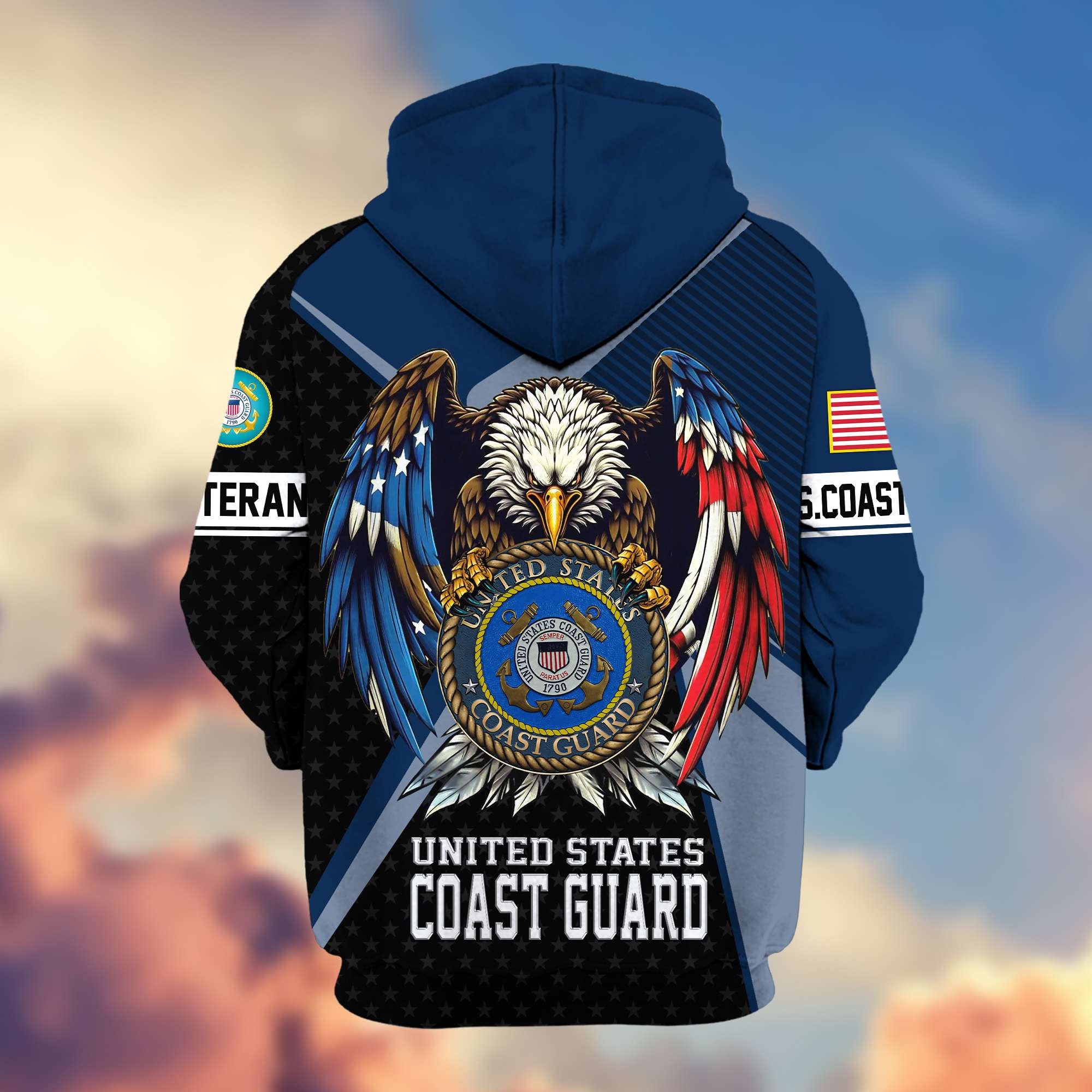Premium US Veterans Zip Hoodie, Gifts For US Veterans