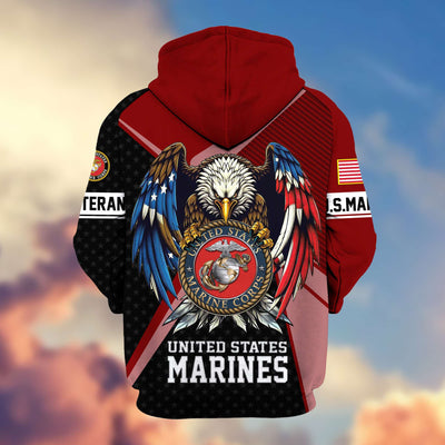 Premium US Veterans Zip Hoodie, Gifts For US Veterans