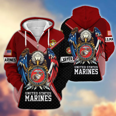 Premium US Veterans Zip Hoodie, Gifts For US Veterans