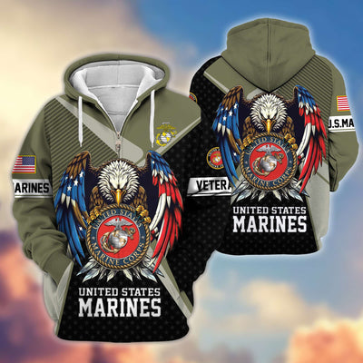 Premium US Veterans Zip Hoodie, Gifts For US Veterans