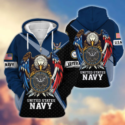 Premium US Veterans Zip Hoodie, Gifts For US Veterans