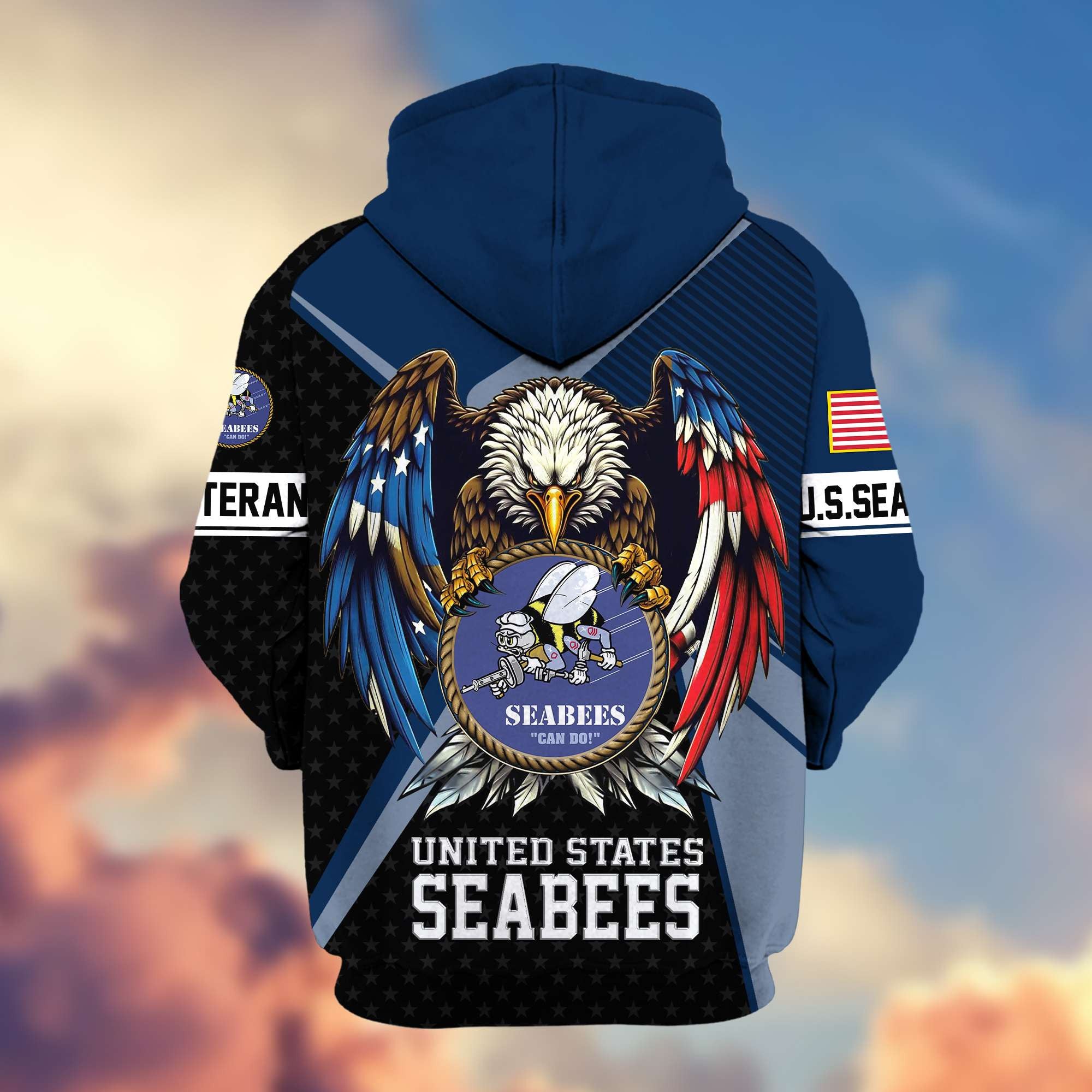 Premium US Veterans Zip Hoodie, Gifts For US Veterans