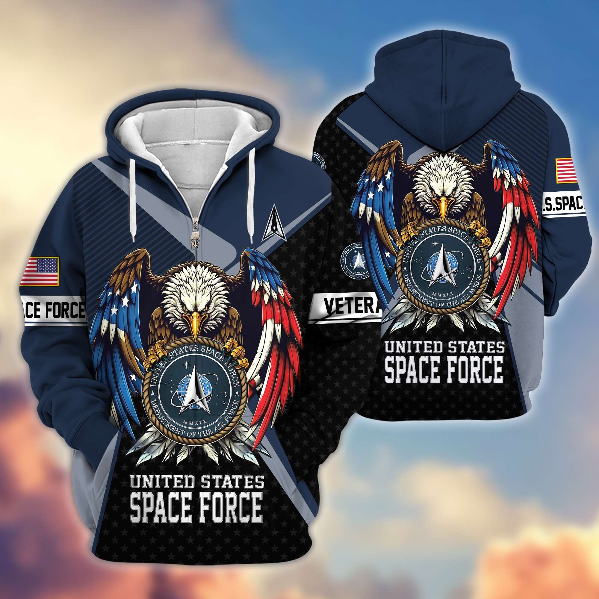 Premium US Veterans Zip Hoodie, Gifts For US Veterans
