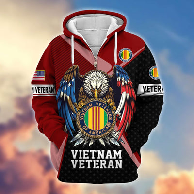 Premium US Veterans Zip Hoodie, Gifts For US Veterans