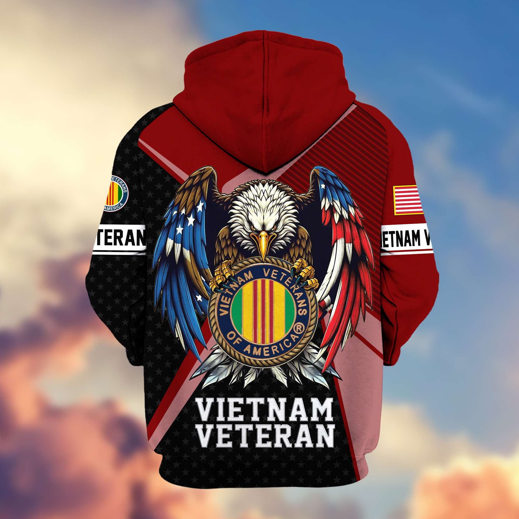 Premium US Veterans Zip Hoodie, Gifts For US Veterans