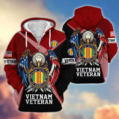 Premium US Veterans Zip Hoodie, Gifts For US Veterans