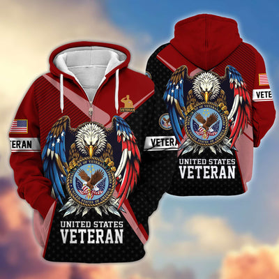 Premium US Veterans Zip Hoodie, Gifts For US Veterans