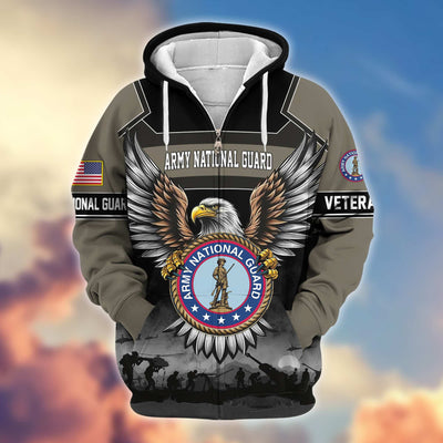 Premium US Veterans Zip Hoodie, Gifts For US Veterans
