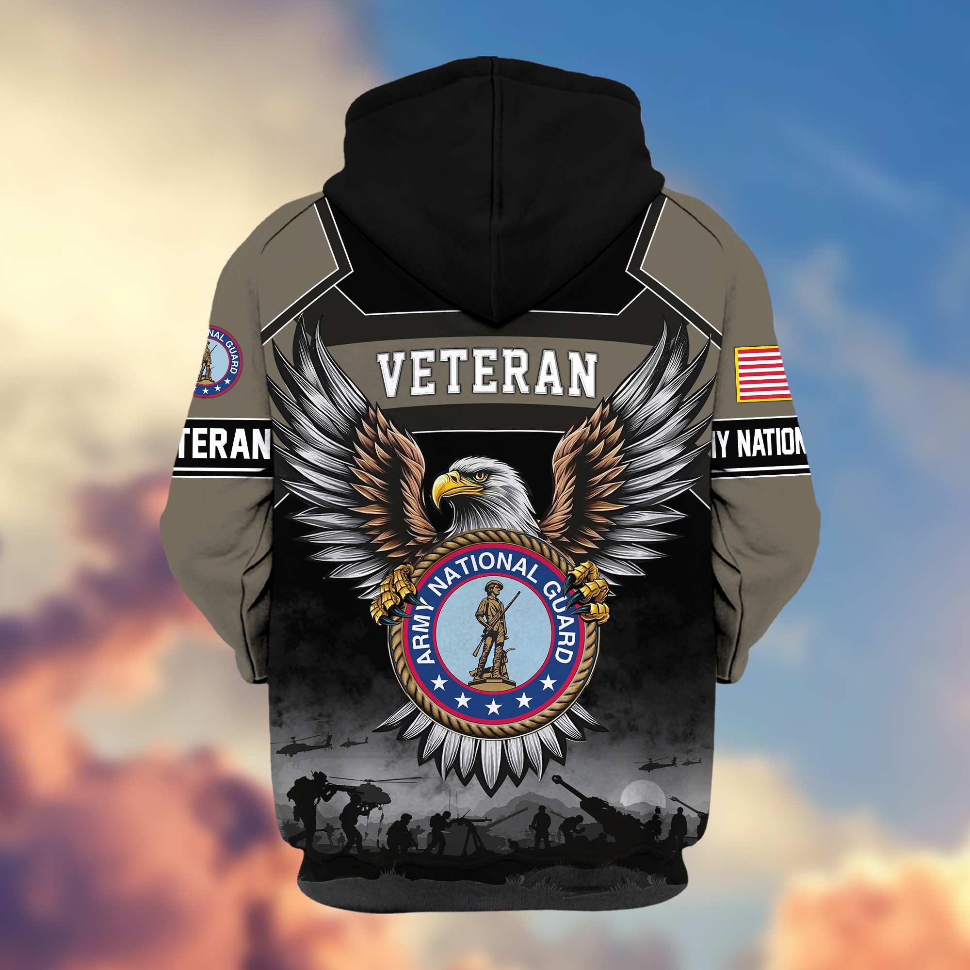 Premium US Veterans Zip Hoodie, Gifts For US Veterans