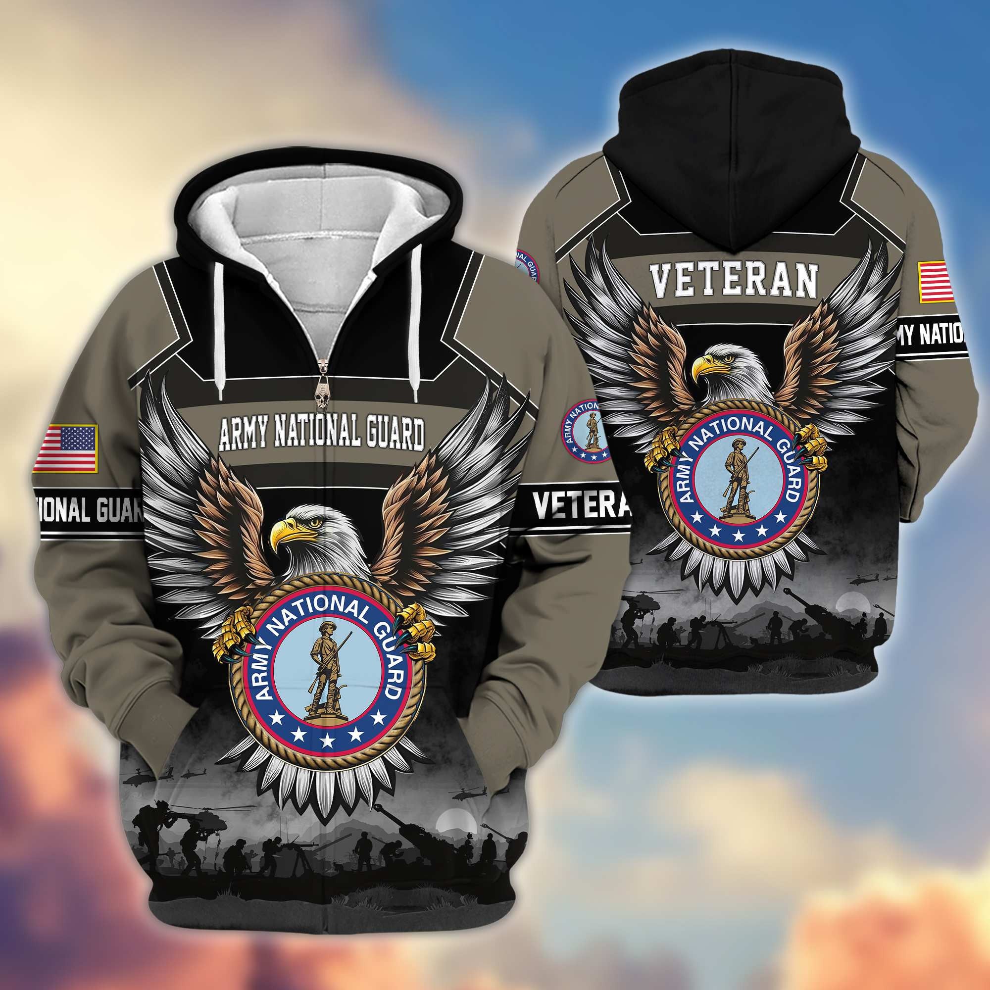 Premium US Veterans Zip Hoodie, Gifts For US Veterans