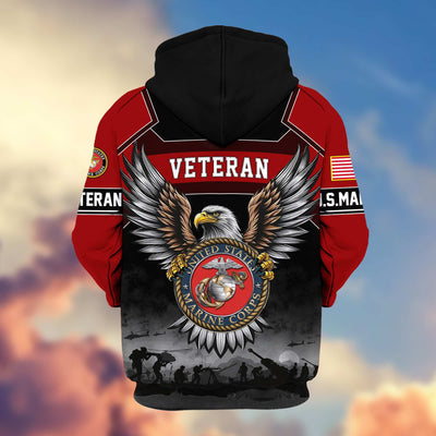 Premium US Veterans Zip Hoodie, Gifts For US Veterans