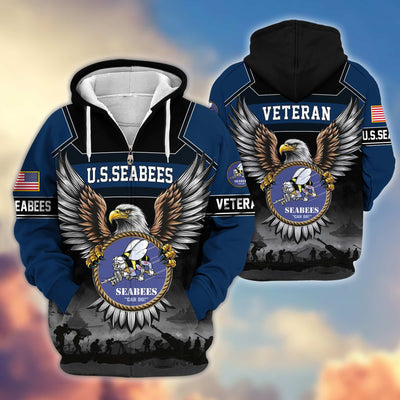Premium US Veterans Zip Hoodie, Gifts For US Veterans