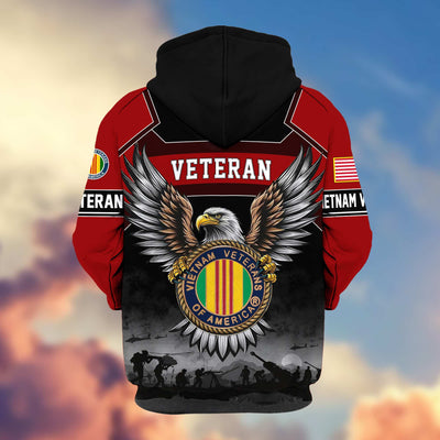 Premium US Veterans Zip Hoodie, Gifts For US Veterans