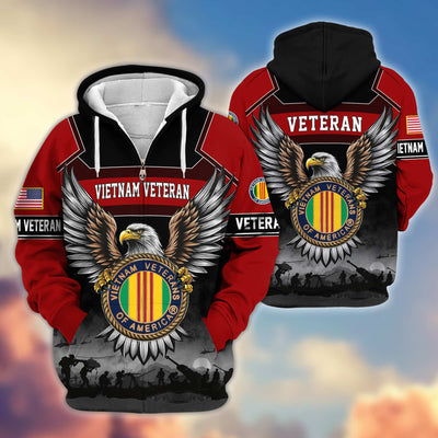 Premium US Veterans Zip Hoodie, Gifts For US Veterans