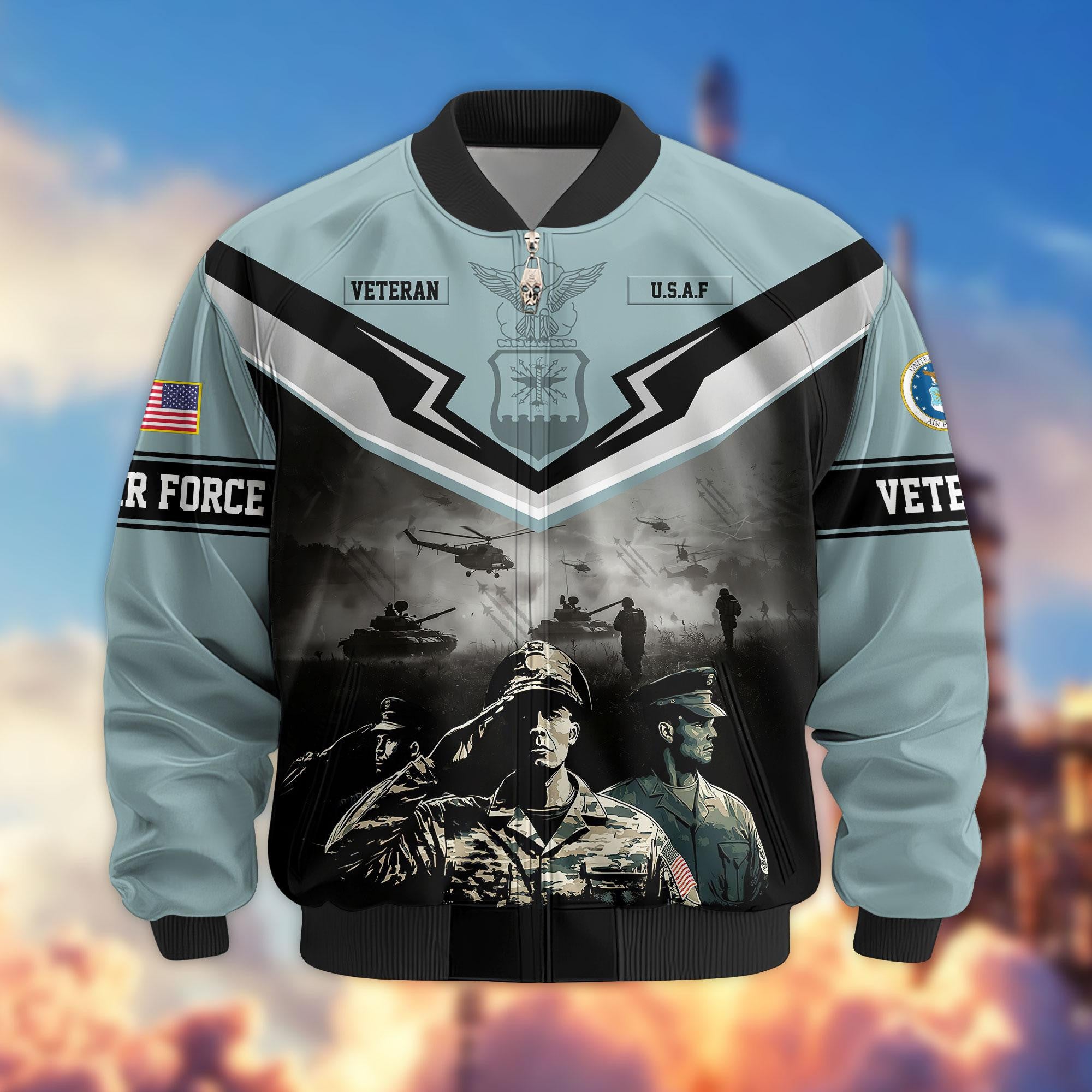 Premium Honoring All Who Served US Veterans Bomber Jacket, Gifts For US Veterans