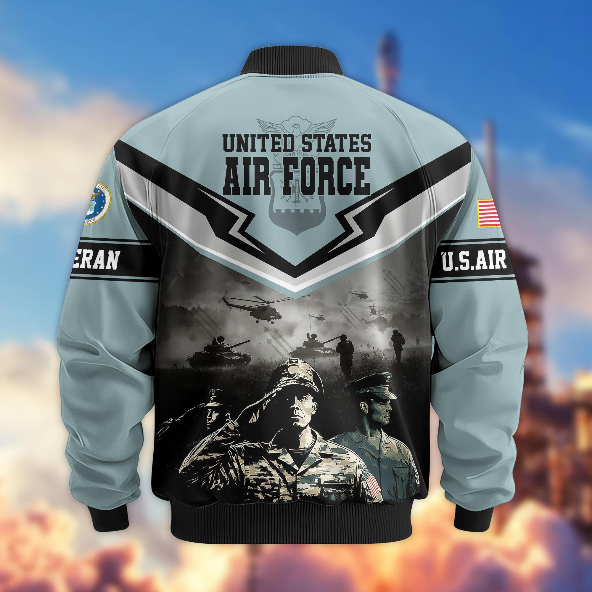 Premium Honoring All Who Served US Veterans Bomber Jacket, Gifts For US Veterans
