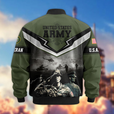 Premium Honoring All Who Served US Veterans Bomber Jacket, Gifts For US Veterans