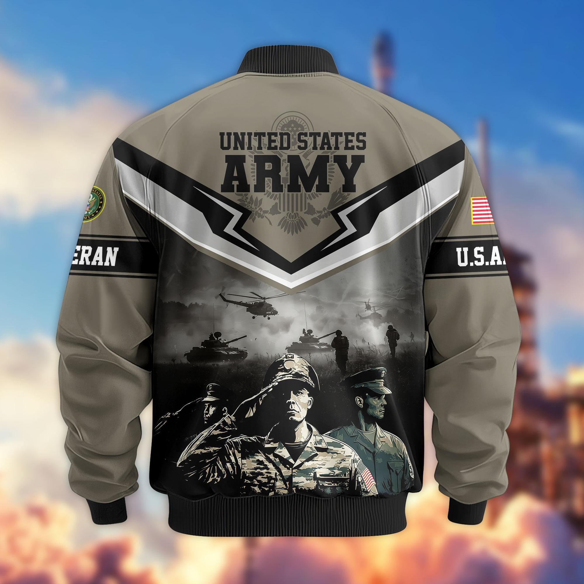 Premium Honoring All Who Served US Veterans Bomber Jacket, Gifts For US Veterans