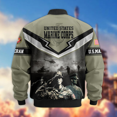 Premium Honoring All Who Served US Veterans Bomber Jacket, Gifts For US Veterans