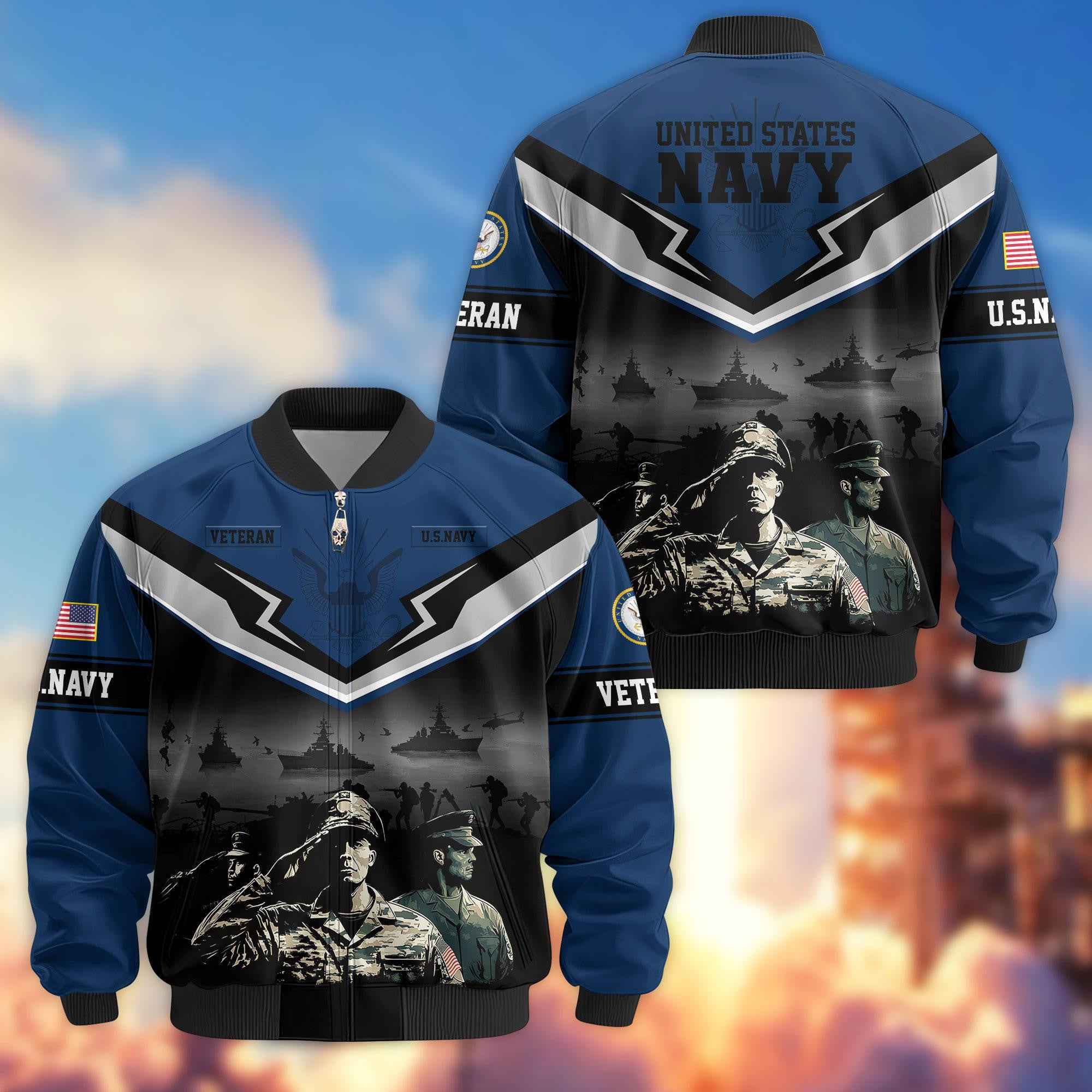 Premium Honoring All Who Served US Veterans Bomber Jacket, Gifts For US Veterans