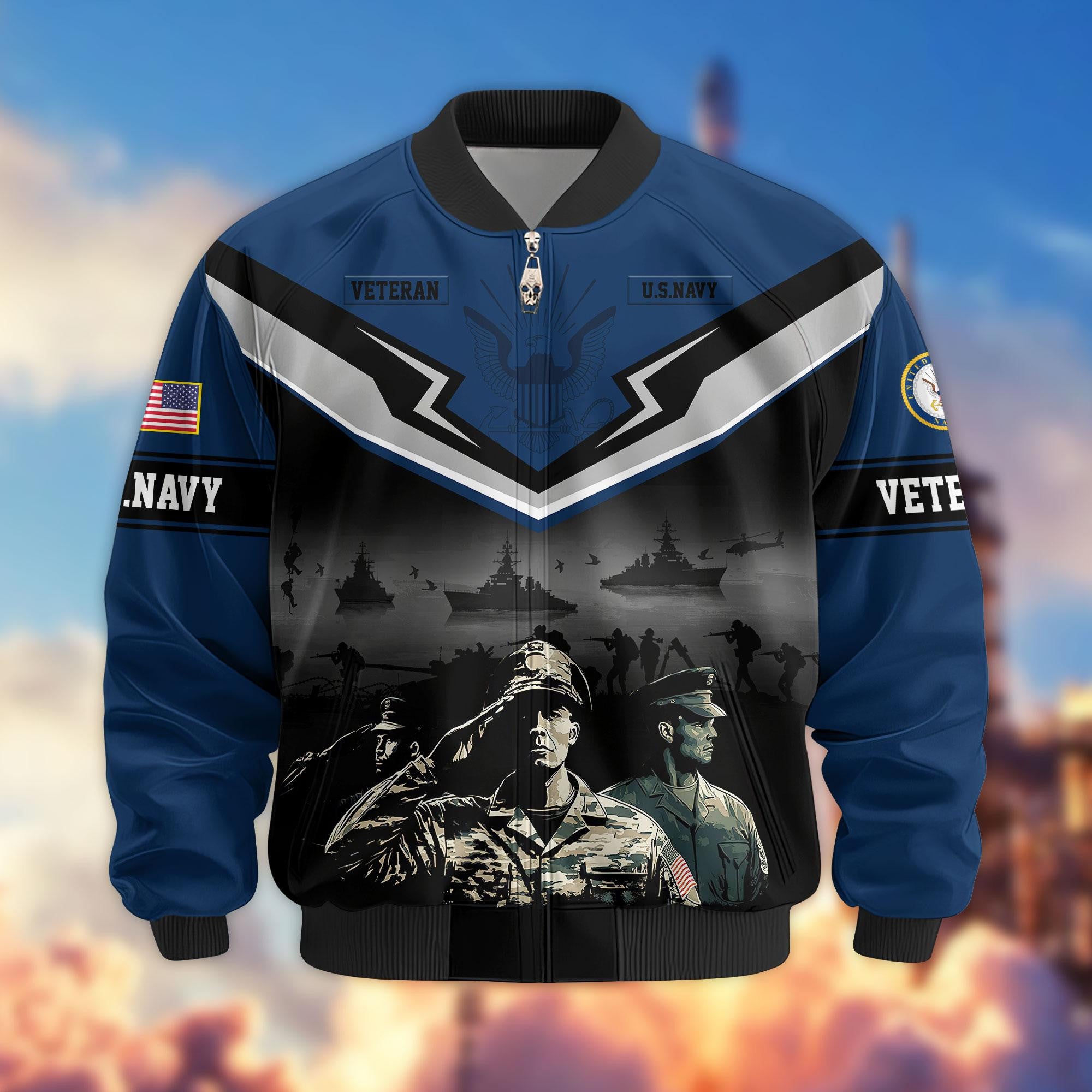 Premium Honoring All Who Served US Veterans Bomber Jacket, Gifts For US Veterans