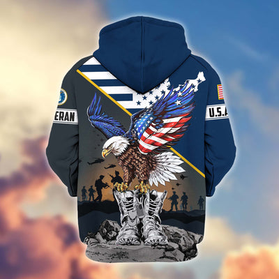 Premium Honoring All Who Served US Veterans Zip Hoodie, Gifts For US Veterans