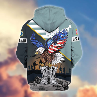 Premium Honoring All Who Served US Veterans Zip Hoodie, Gifts For US Veterans