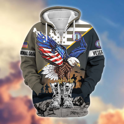 Premium Honoring All Who Served US Veterans Zip Hoodie, Gifts For US Veterans