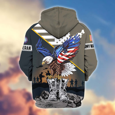 Premium Honoring All Who Served US Veterans Zip Hoodie, Gifts For US Veterans