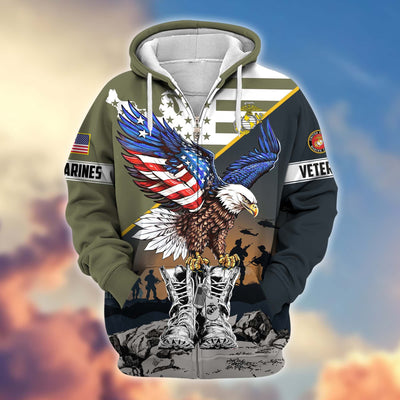 Premium Honoring All Who Served US Veterans Zip Hoodie, Gifts For US Veterans