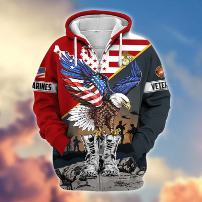 Premium Honoring All Who Served US Veterans Zip Hoodie, Gifts For US Veterans