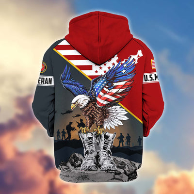 Premium Honoring All Who Served US Veterans Zip Hoodie, Gifts For US Veterans