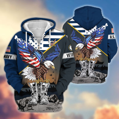 Premium Honoring All Who Served US Veterans Zip Hoodie, Gifts For US Veterans