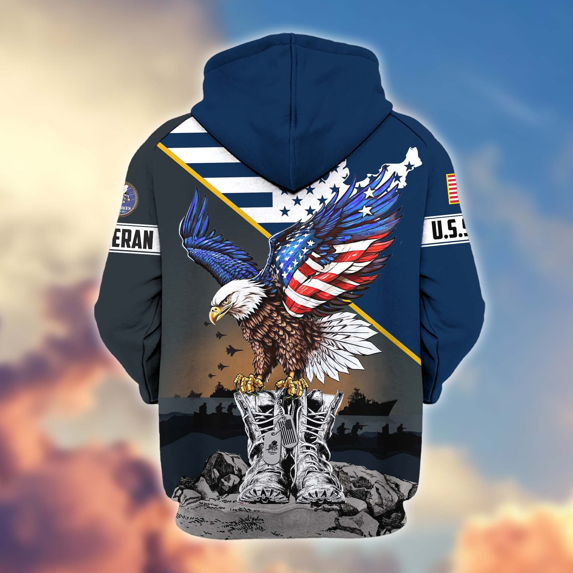 Premium Honoring All Who Served US Veterans Zip Hoodie, Gifts For US Veterans