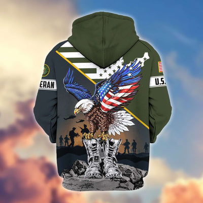Premium Honoring All Who Served US Veterans Zip Hoodie, Gifts For US Veterans