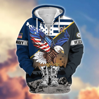 Premium Honoring All Who Served US Veterans Zip Hoodie, Gifts For US Veterans