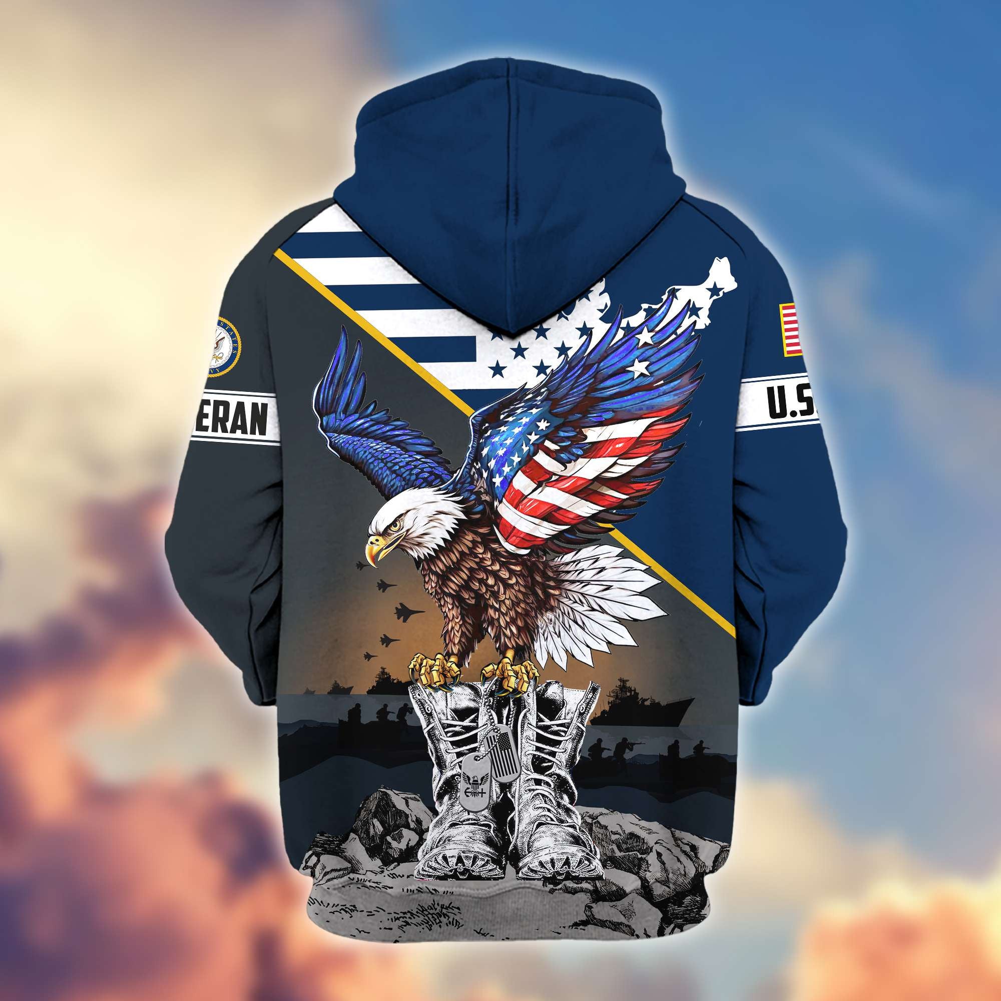 Premium Honoring All Who Served US Veterans Zip Hoodie, Gifts For US Veterans